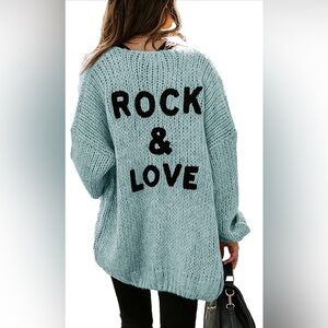 🆕Women's Sweater with Rock & Love Design